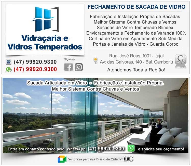 Sacadas de Vidro Temperado Blindex 100 %